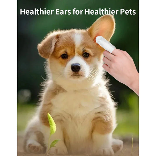50PCS Dog & Cat Ear Cleaning Wipes – Pet Ear Care Finger Pads