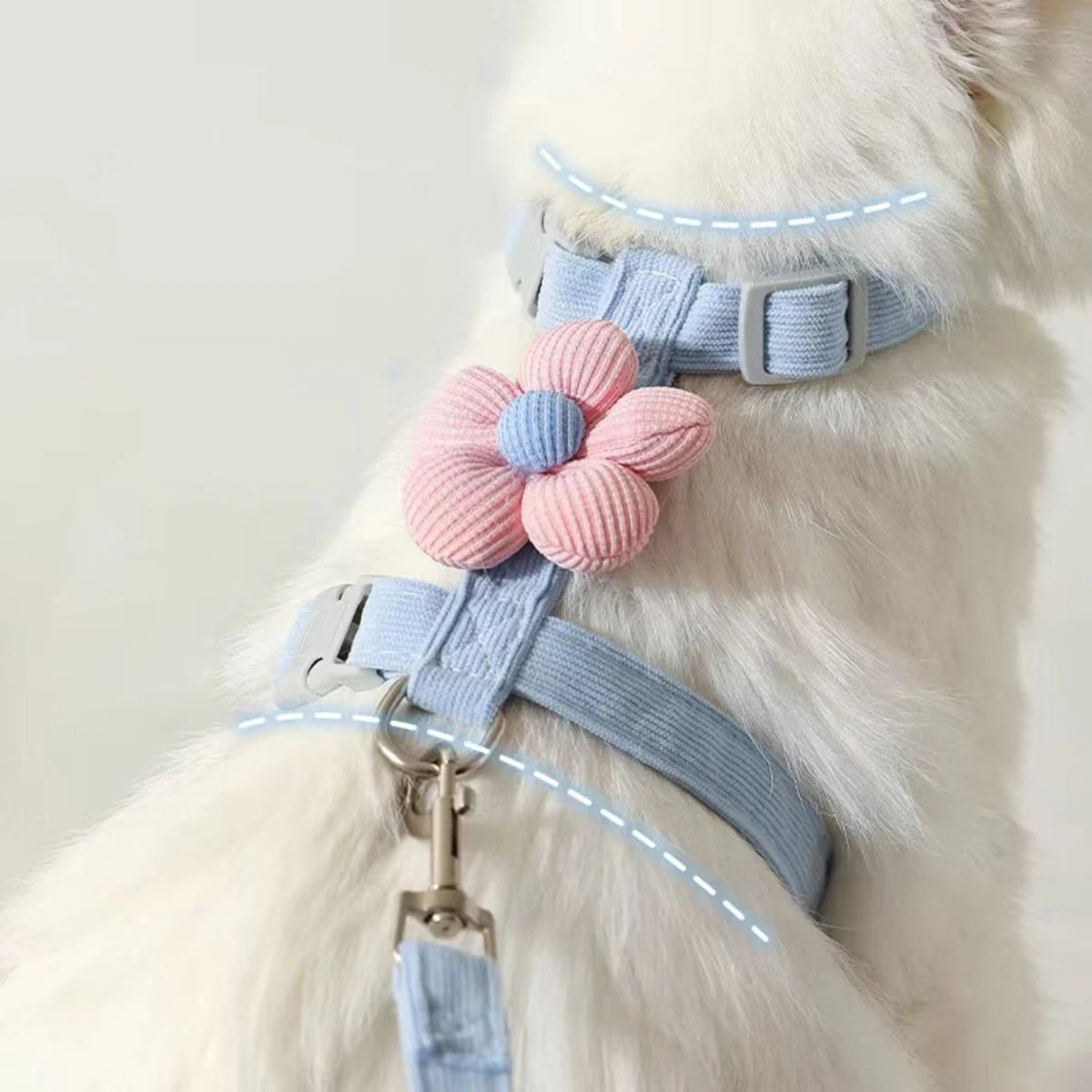 Cat & Dog Harness and Leash Set – Adjustable Breathable Pet Walking Strap for Small Dogs and Cats
