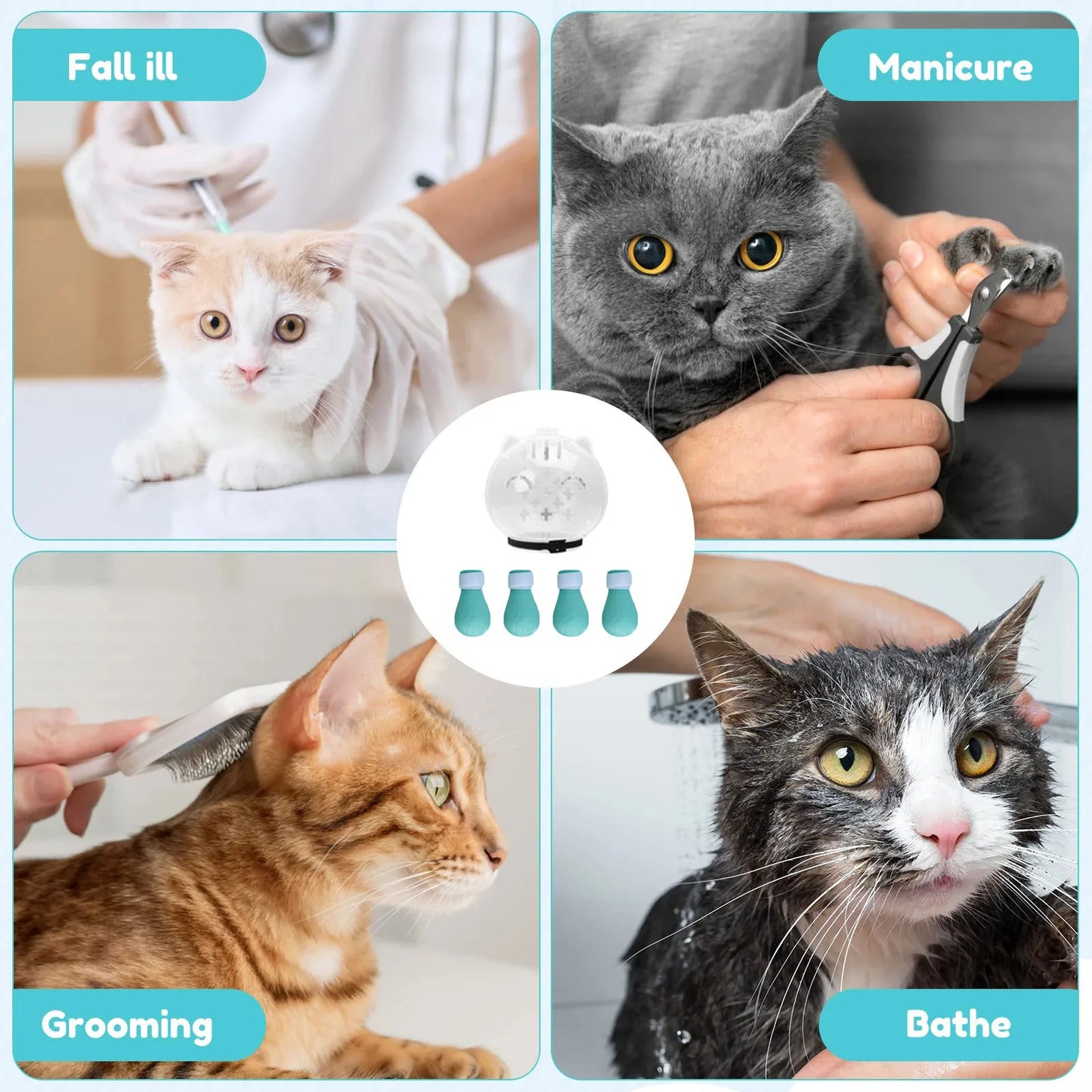 Cat Muzzle & Grooming Hood – Anti-Bite & Anti-Lick